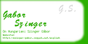gabor szinger business card
